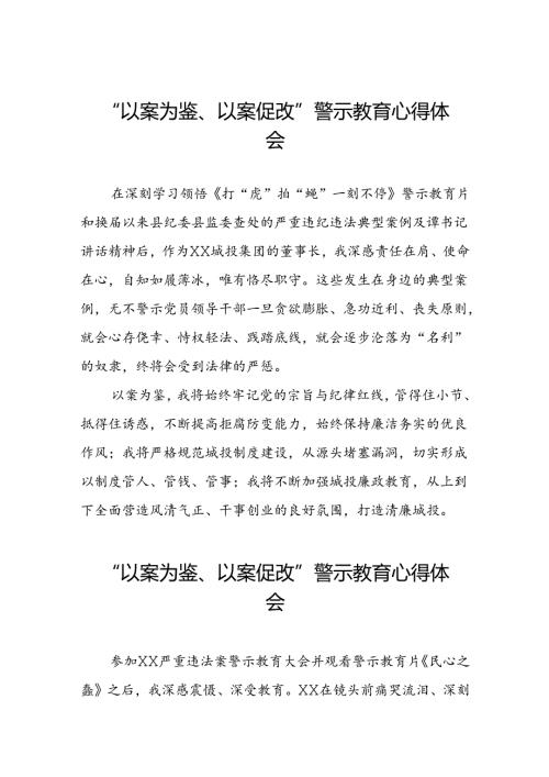 机关干部2024年“以案为鉴、以案促改”警示教育大会心得体会(5篇).docx