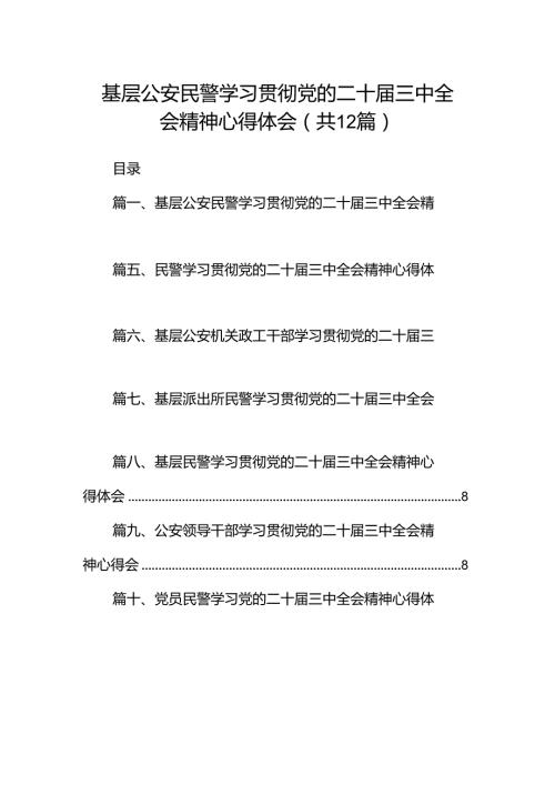 基层公安民警学习贯彻党的二十三中全会精神心得体会（共12篇）.docx