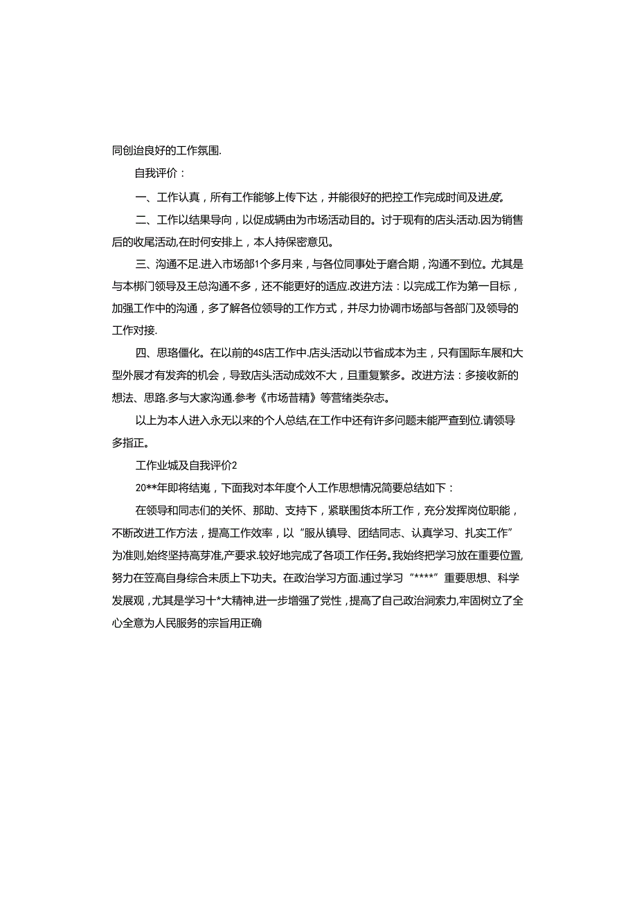 工作业绩及自我评价.docx_第2页