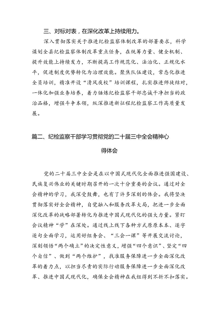 纪委书记学习贯彻党的二十三中全会精神心得体会（共12篇）.docx_第3页