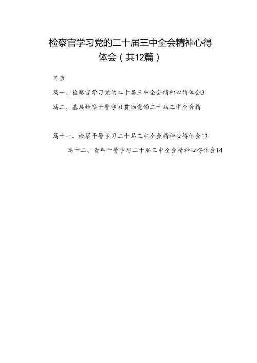 检察官学习党的二十三中全会精神心得体会（共12篇）.docx