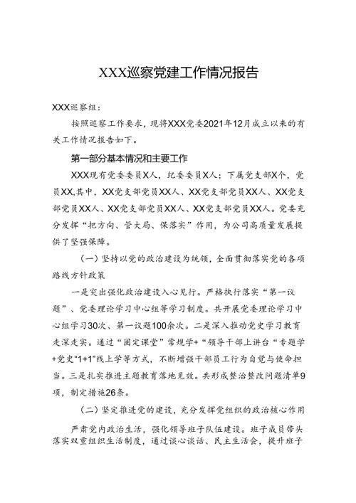 巡察党建工作情况报告.docx