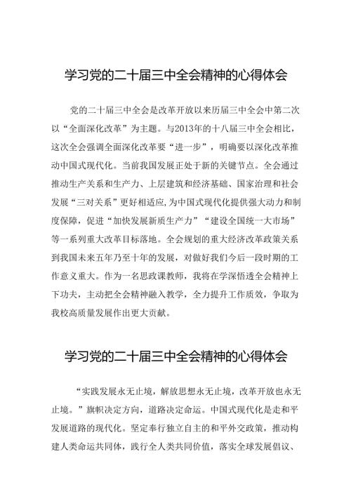 学习贯彻2024年二十三中全会精神心得感悟范文50篇.docx