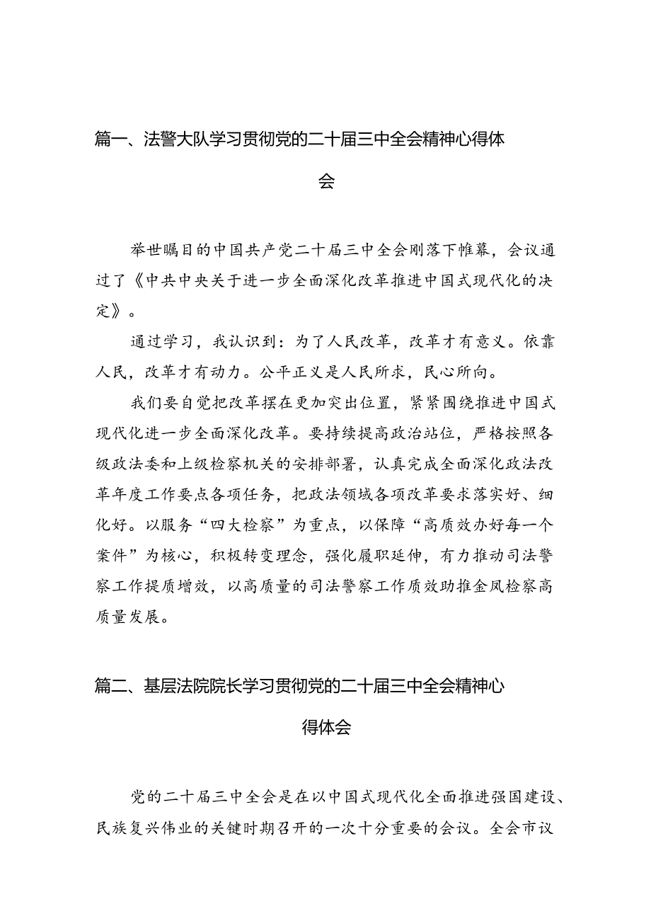 法警大队学习贯彻党的二十三中全会精神心得体会（共10篇）.docx_第2页