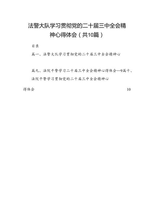 法警大队学习贯彻党的二十三中全会精神心得体会（共10篇）.docx