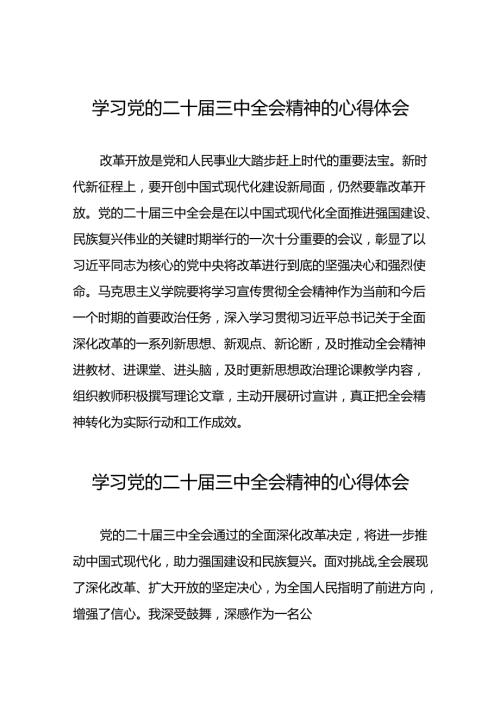学习贯彻党的二十三中全会精神的心得体会交流发言三十六篇.docx