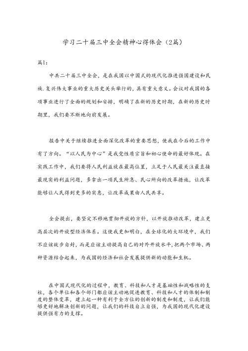 （2篇）学习二十三中全会精神心得体会.docx