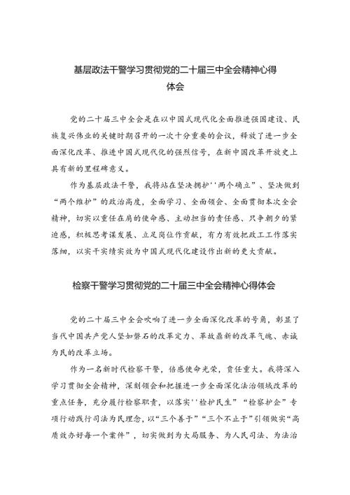 基层政法干警学习贯彻党的二十三中全会精神心得体会5篇（详细版）.docx