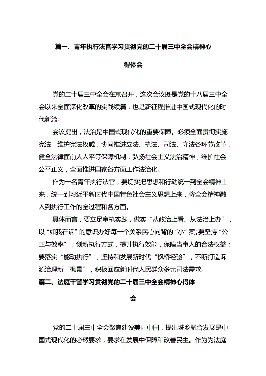 青年执行法官学习贯彻党的二十三中全会精神心得体会12篇（精选）.docx_第2页