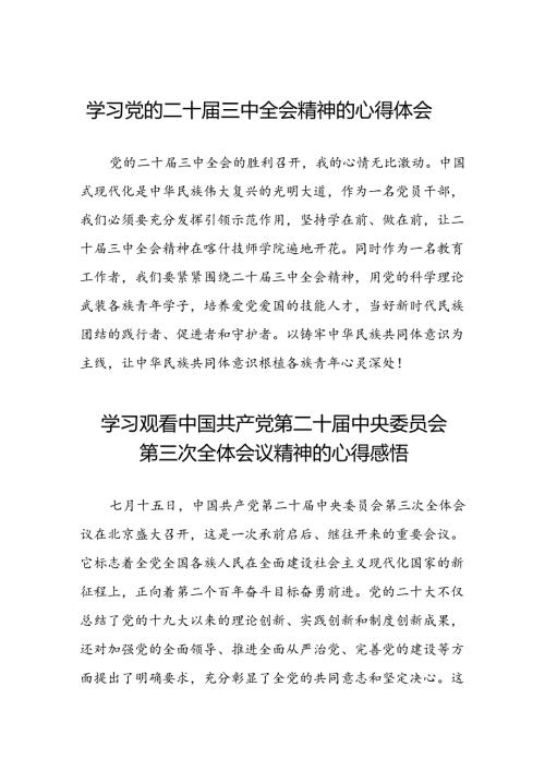 学习观看中国共产党第二十中央委员会第三次全体会议精神的心得感悟三十六篇.docx