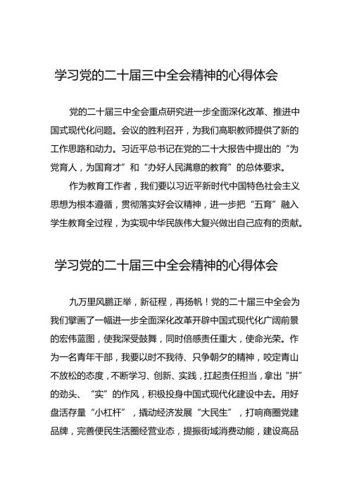 学习党的二十三中全会精神的心得体会发言材料合集二十七篇.docx