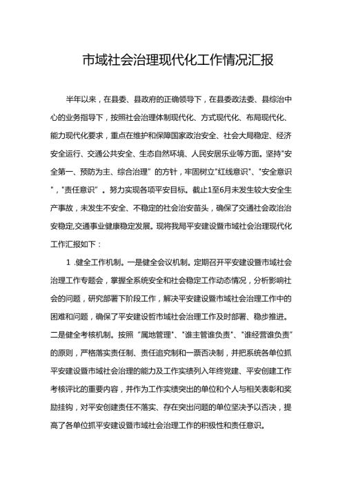 市域社会治理现代化工作情况汇报.docx