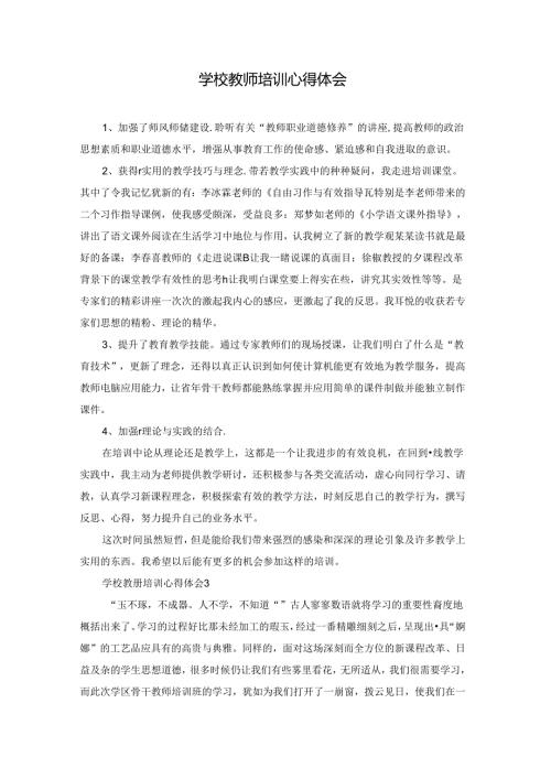 学校教师培训心得体会.docx