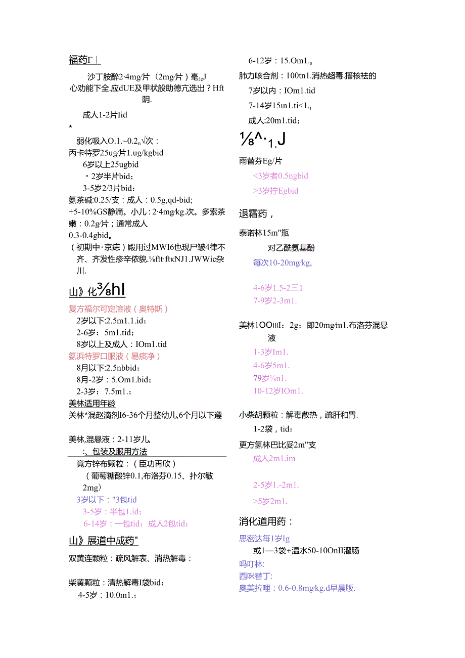 儿科常用药物剂量计算.docx_第1页
