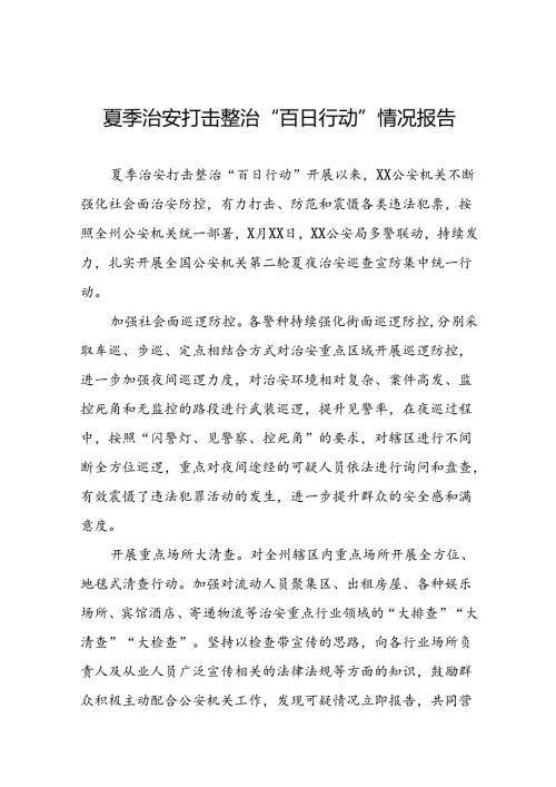 四篇派出所关于开展2024年夏季治安打击整治行动工作总结.docx