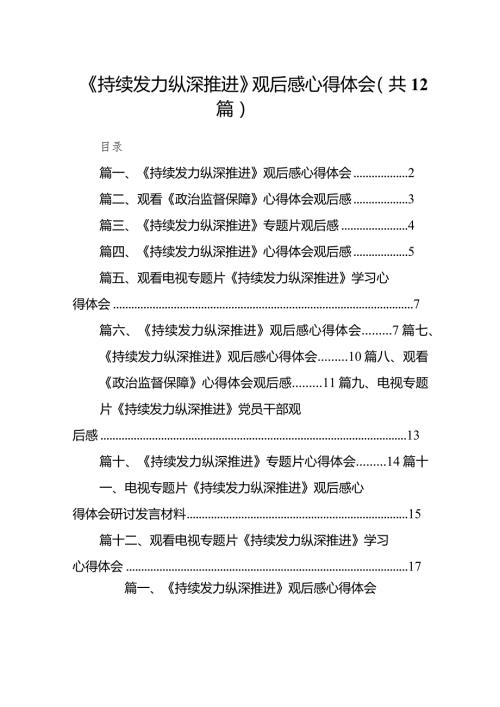 (12篇)《持续发力纵深推进》观后感心得体会.docx