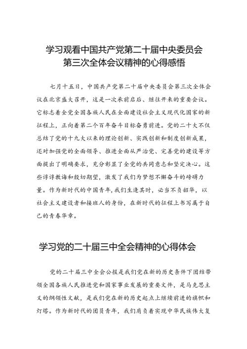 学习观看中国共产党第二十中央委员会第三次全体会议精神的心得感悟四十篇.docx