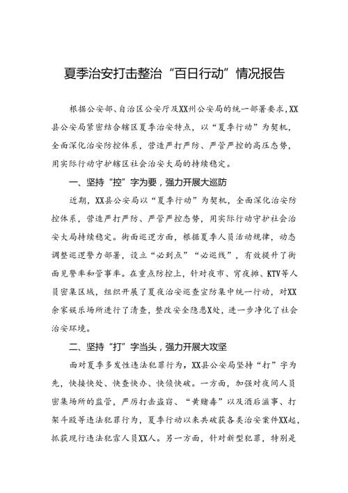 四篇派出所2024年夏季治安打击整治专项工作总结.docx