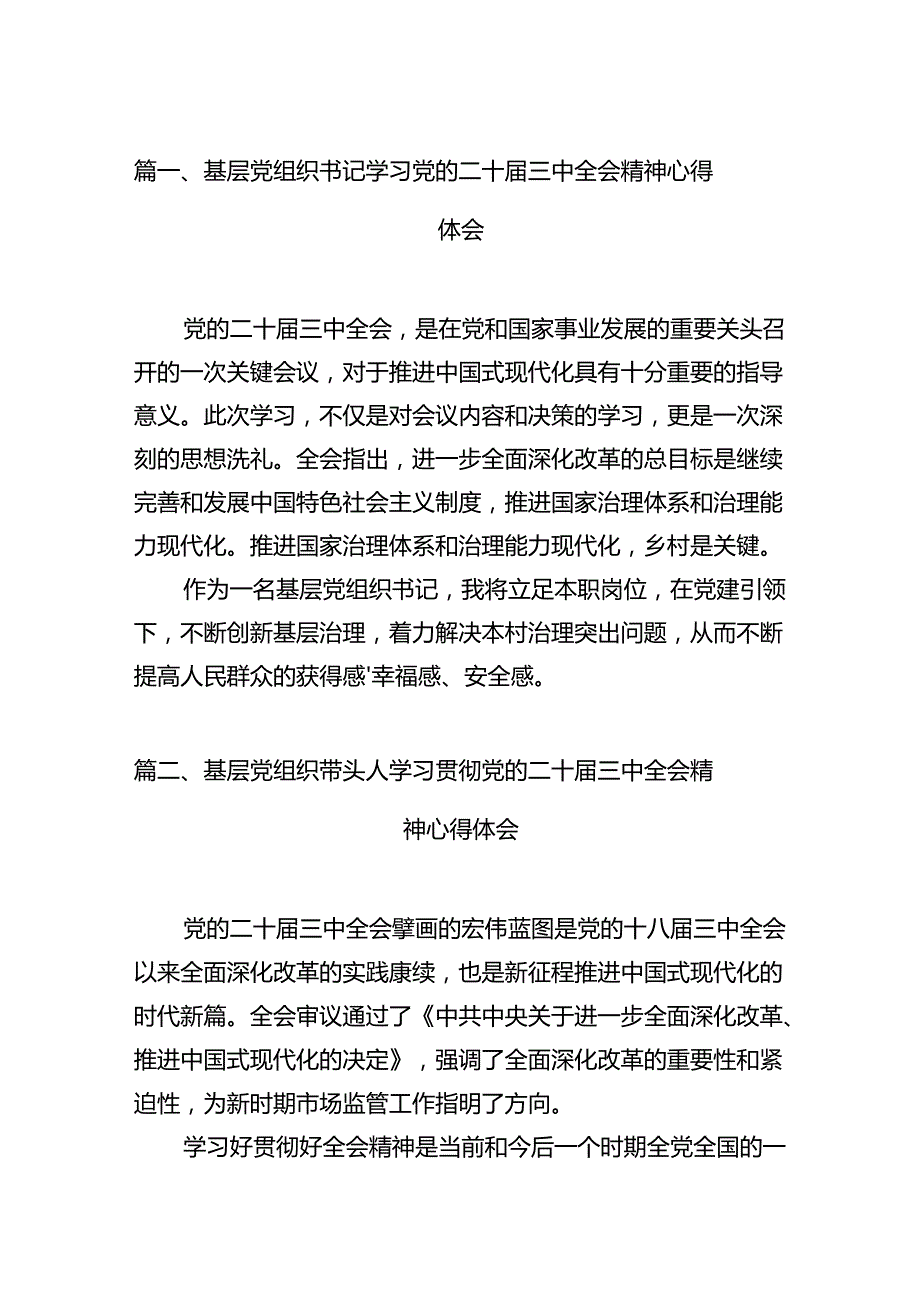 基层党组织书记学习党的二十三中全会精神心得体会十篇（精选）.docx_第2页