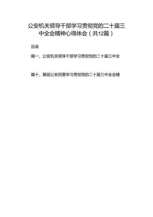 公安机关领导干部学习贯彻党的二十三中全会精神心得体会（共12篇）.docx