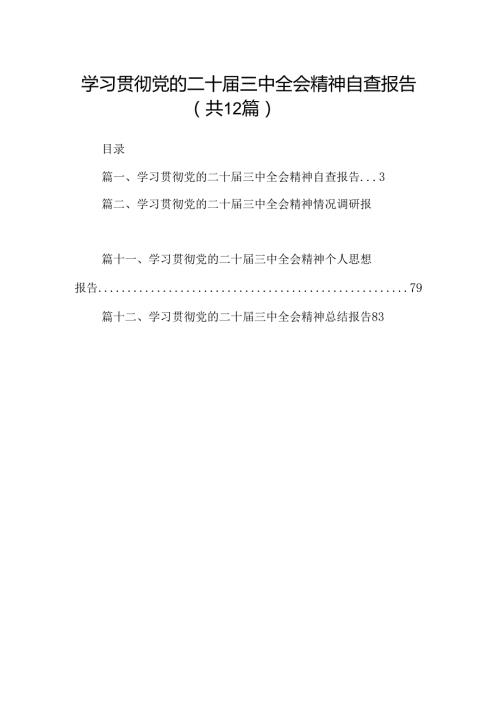 （12篇）学习贯彻党的二十三中全会精神自查报告（精选）.docx