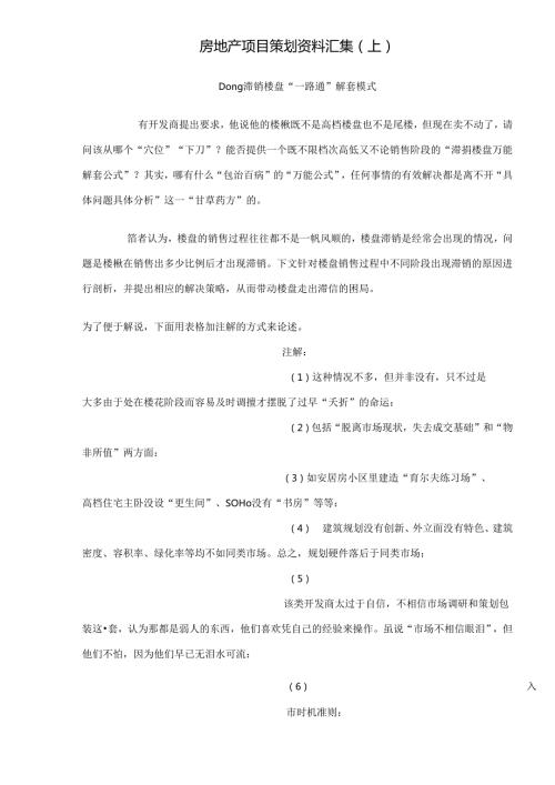 房地产项目策划资料汇集.docx