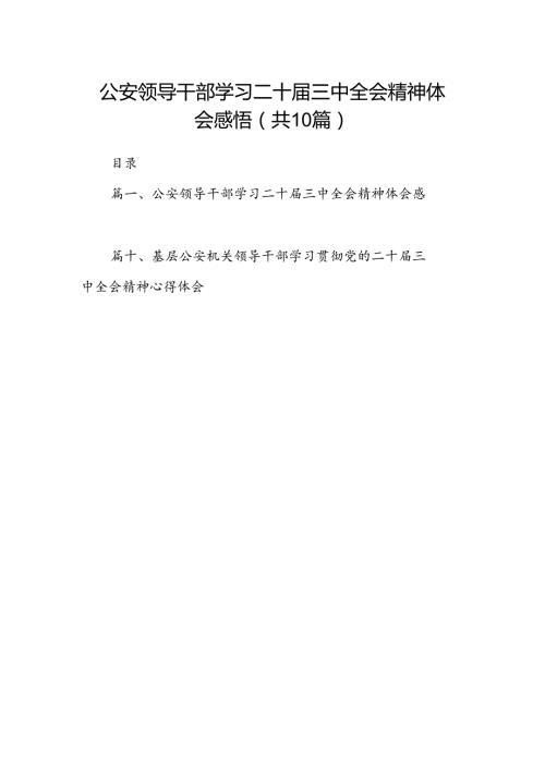 公安领导干部学习二十三中全会精神体会感悟（共10篇）.docx