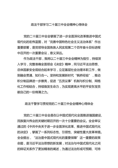 政法干部学习二十三中全会精神心得体会8篇（详细版）.docx