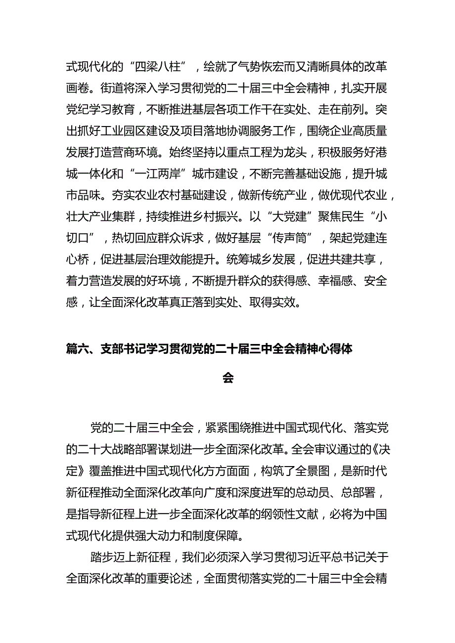 支部书记学习贯彻党的二十三中全会精神心得体会十篇（精选）.docx_第3页