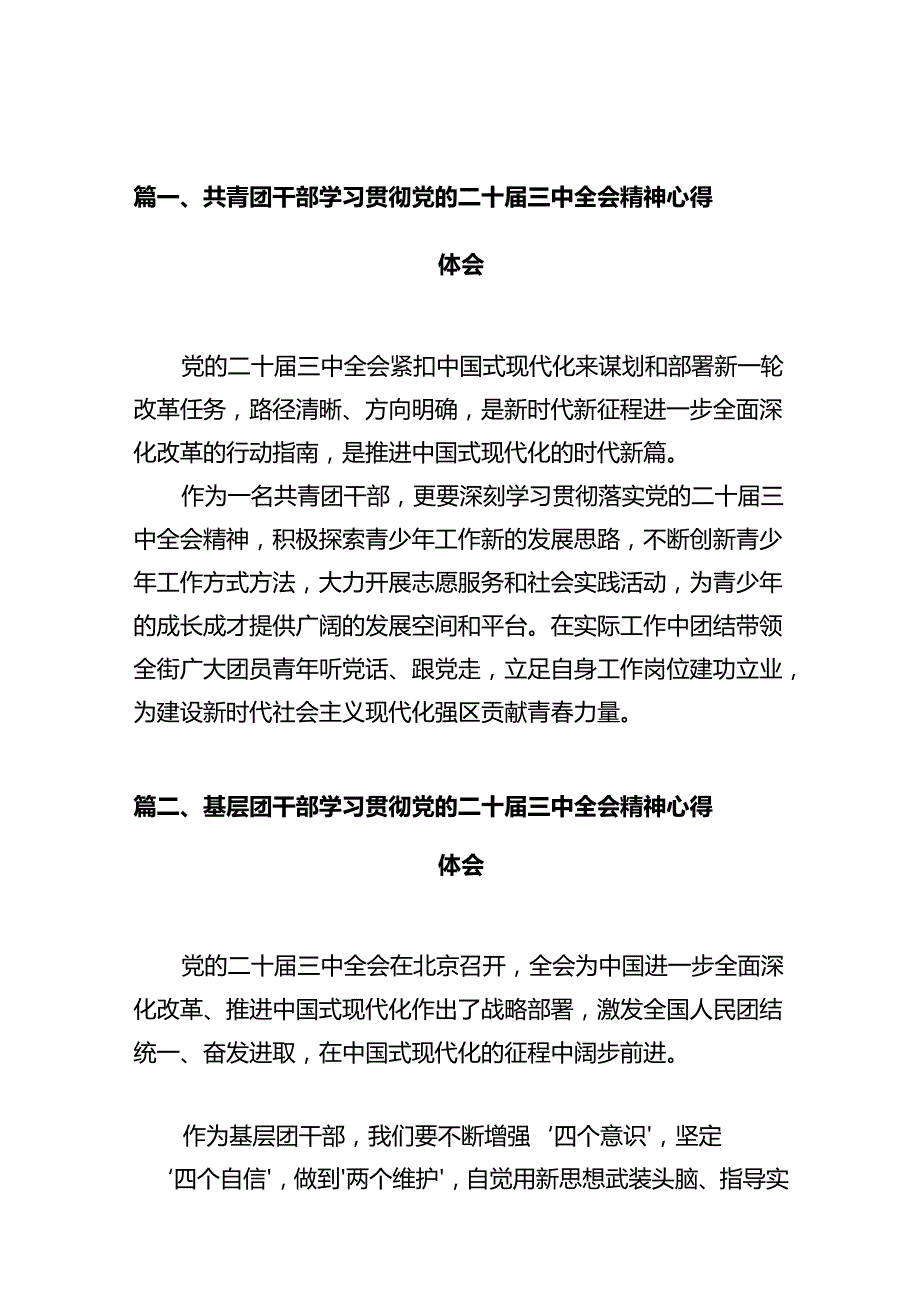 共青团干部学习贯彻党的二十三中全会精神心得体会十篇（精选）.docx_第2页