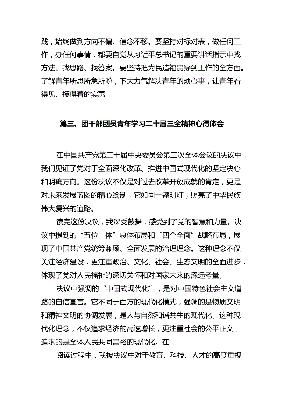 共青团干部学习贯彻党的二十三中全会精神心得体会十篇（精选）.docx_第3页