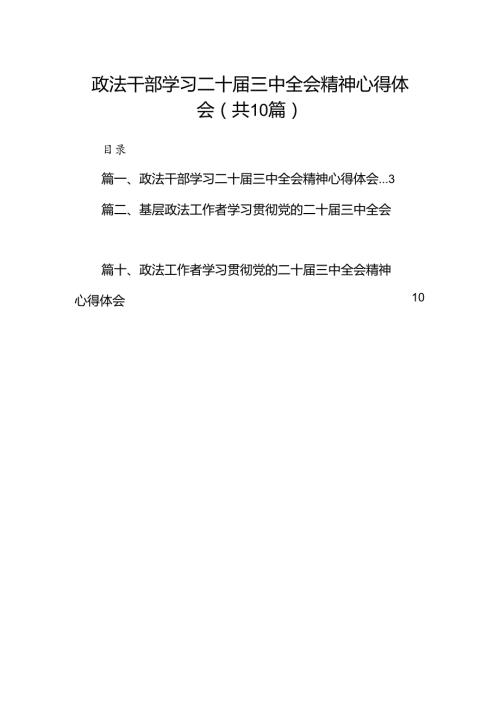 政法干部学习二十三中全会精神心得体会10篇（最新版）.docx