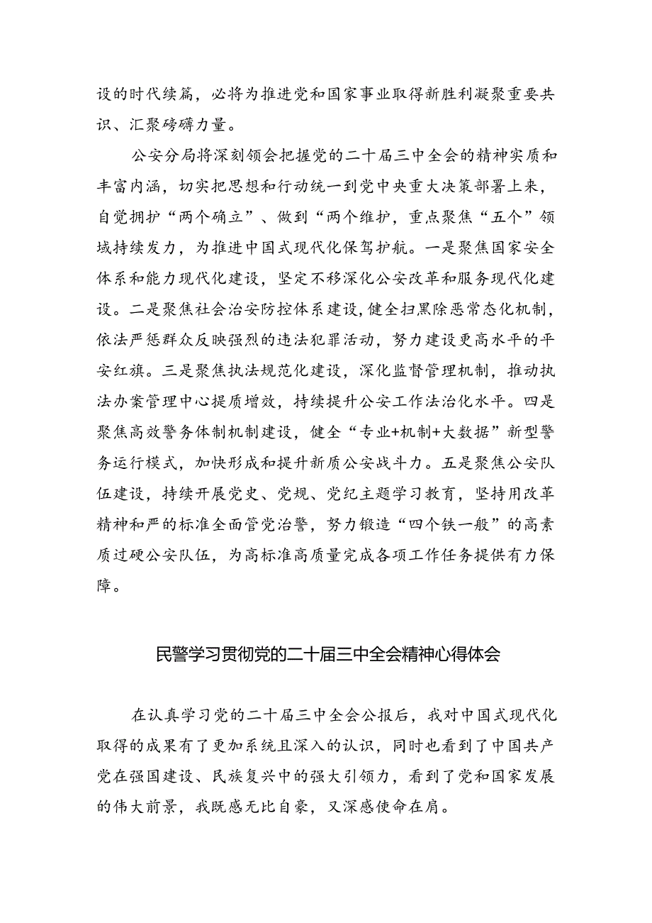 治安管理大队民警学习贯彻党的二十三中全会精神心得体会8篇（精选版）.docx_第3页