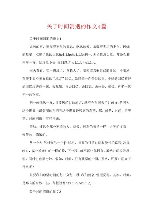 关于时间流逝的作文4篇.docx