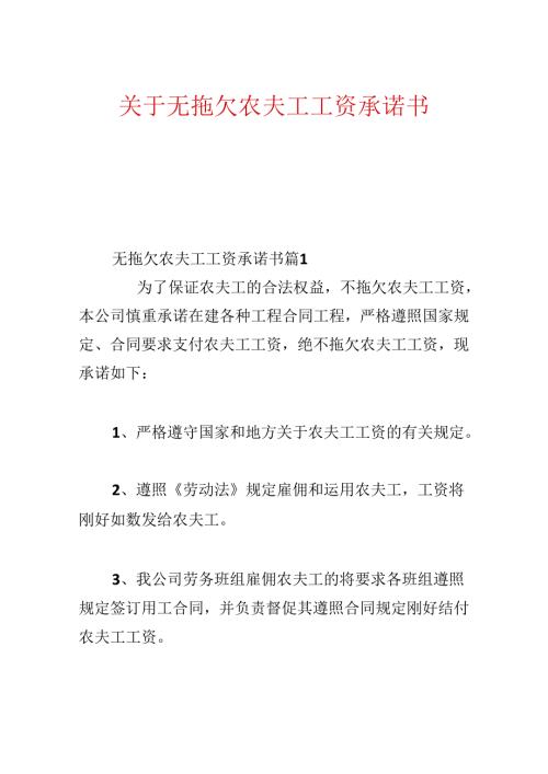 关于无拖欠农民工工资承诺书.docx