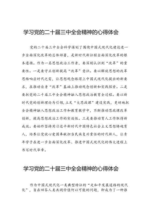 党的二十三中全会精神学习心得交流发言四十四篇.docx