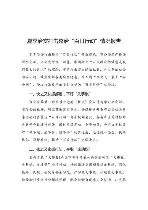 县公安2024夏季治安打击整治行动工作总结15篇.docx