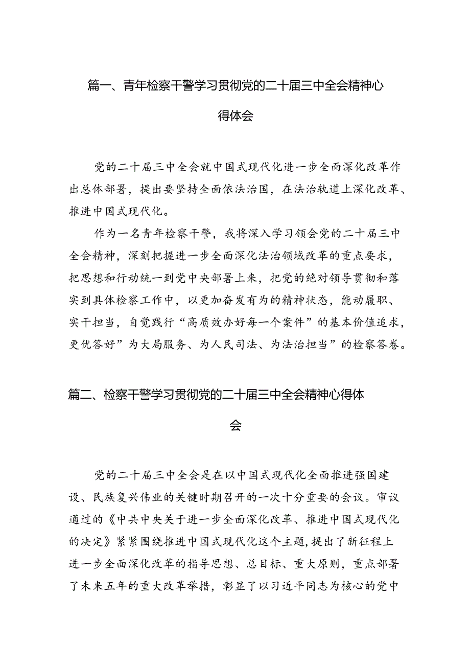 青年检察干警学习贯彻党的二十三中全会精神心得体会（共12篇选择）.docx_第2页