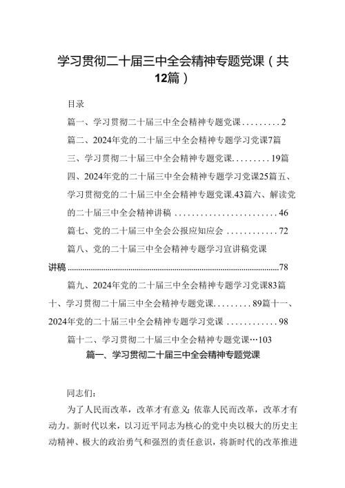 （12篇）学习贯彻二十三中全会精神专题党课最新精选版.docx