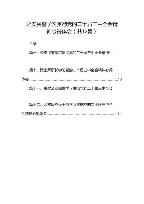 公安民警学习贯彻党的二十三中全会精神心得体会范文12篇专题资料.docx