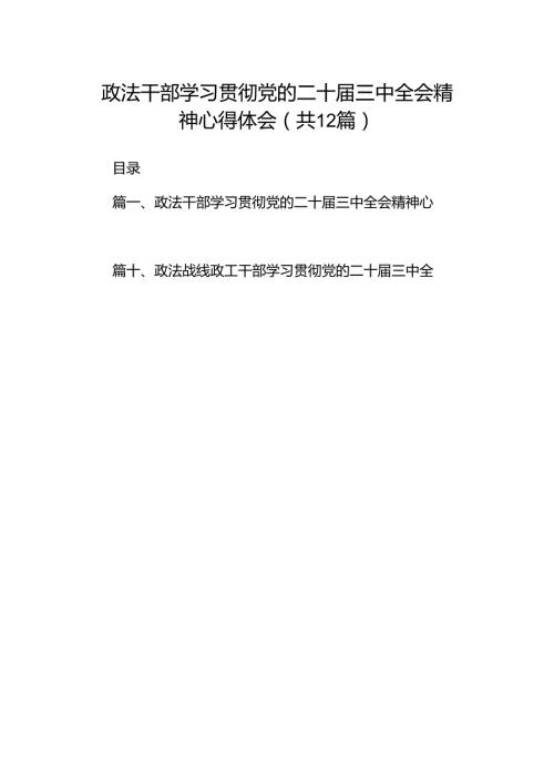 政法干部学习贯彻党的二十三中全会精神心得体会12篇（精编版）.docx