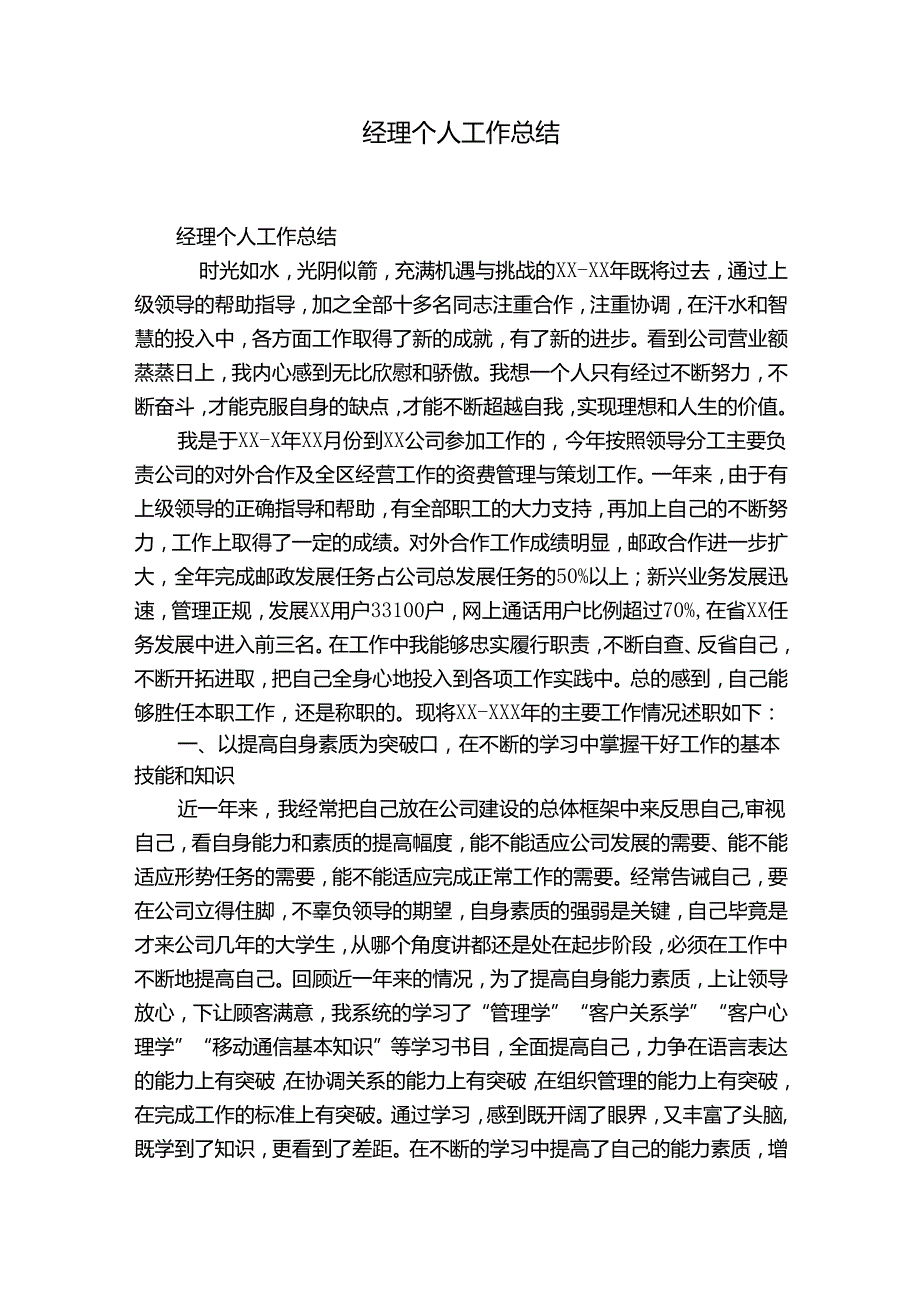 经理个人工作总结.docx_第1页
