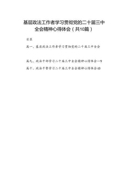 基层政法工作者学习贯彻党的二十三中全会精神心得体会（共10篇）.docx