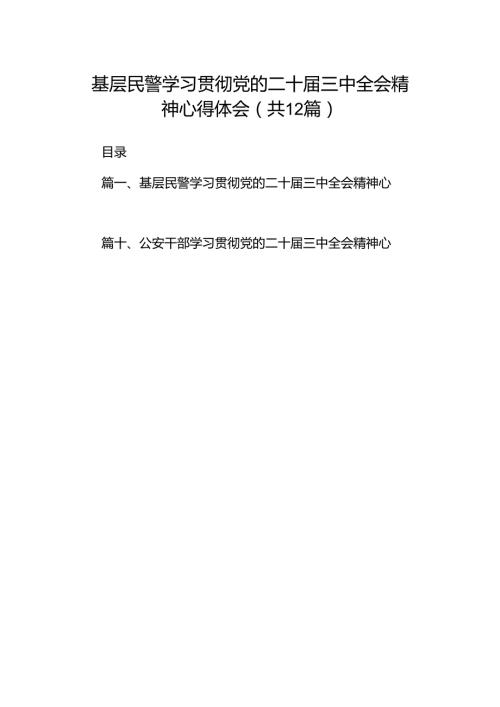 基层民警学习贯彻党的二十三中全会精神心得体会（共12篇选择）.docx