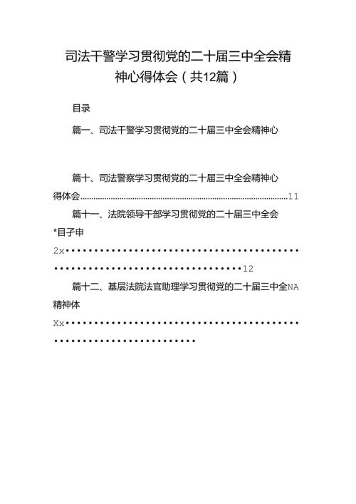 司法干警学习贯彻党的二十三中全会精神心得体会（共12篇）.docx