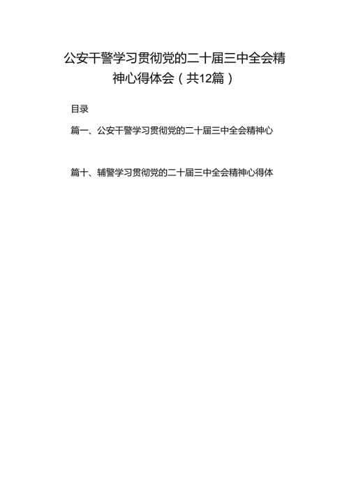 公安干警学习贯彻党的二十三中全会精神心得体会（共12篇）.docx