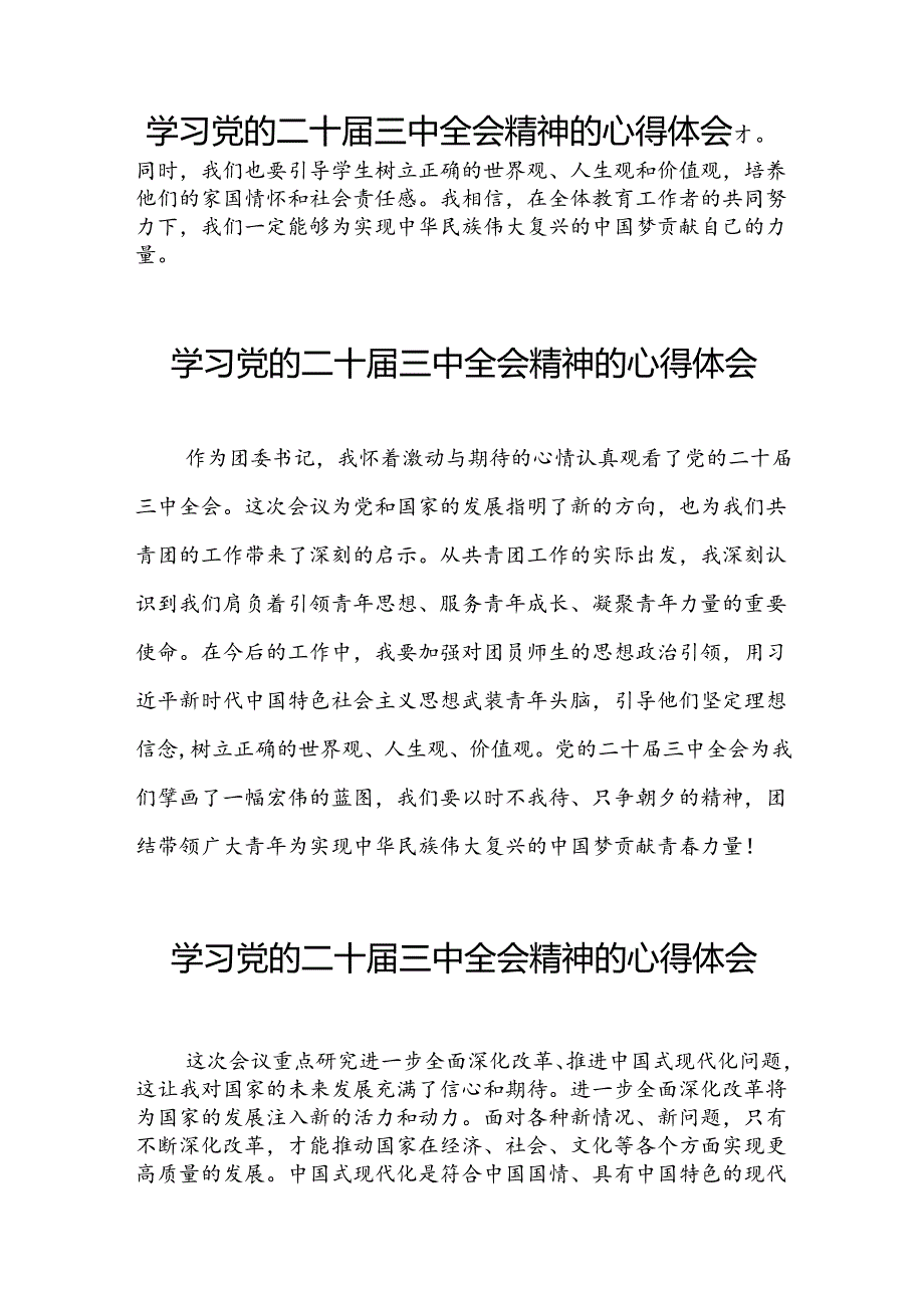 学习党的二十三中全会的心得体会简短发言三十六篇.docx_第3页