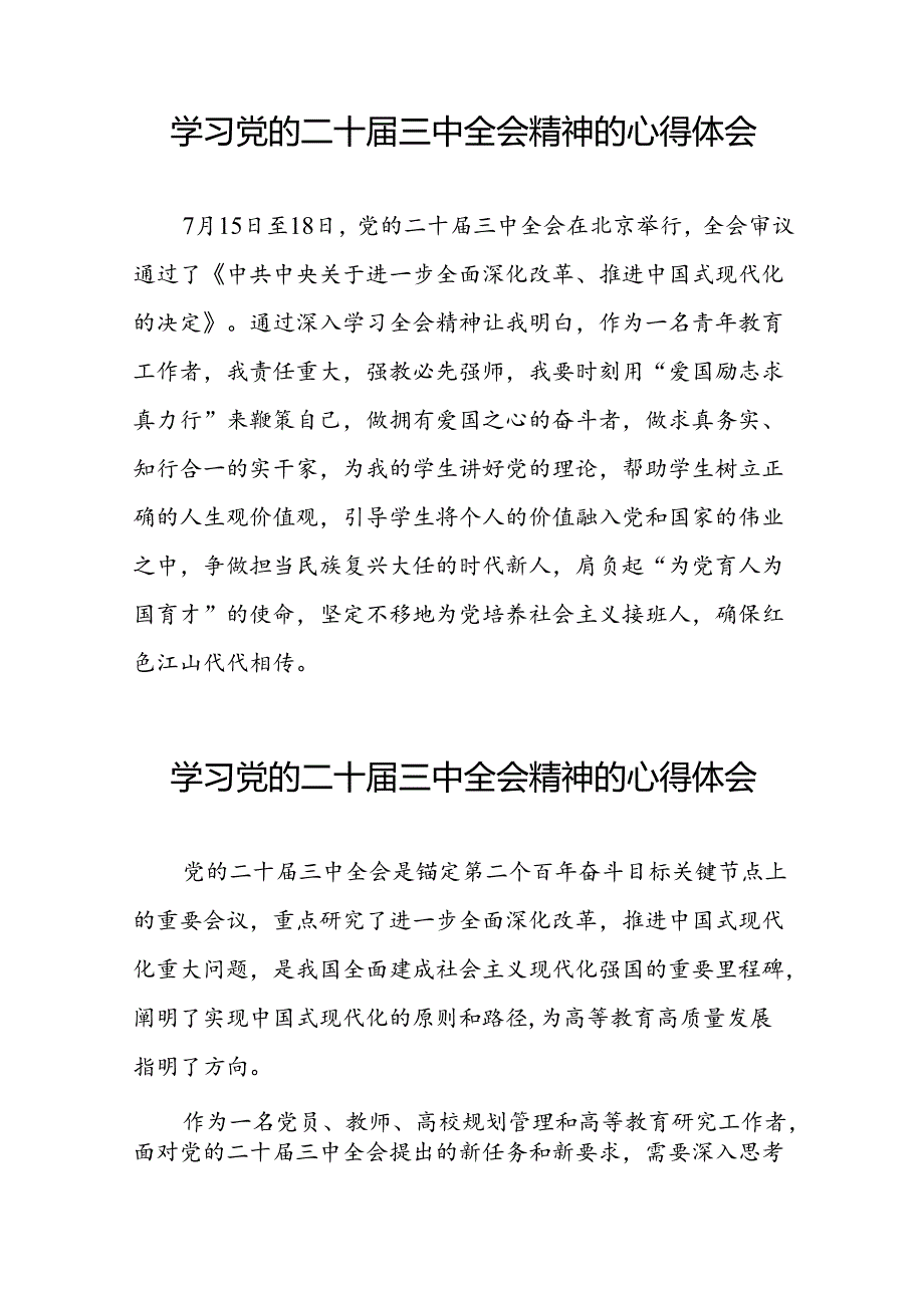 学习党的二十三中全会精神心得体会发言材料二十七篇.docx_第3页