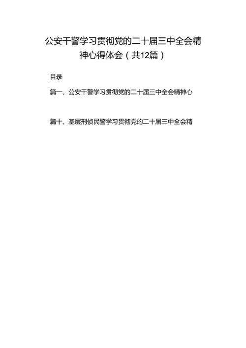公安干警学习贯彻党的二十三中全会精神心得体会12篇（精选）.docx