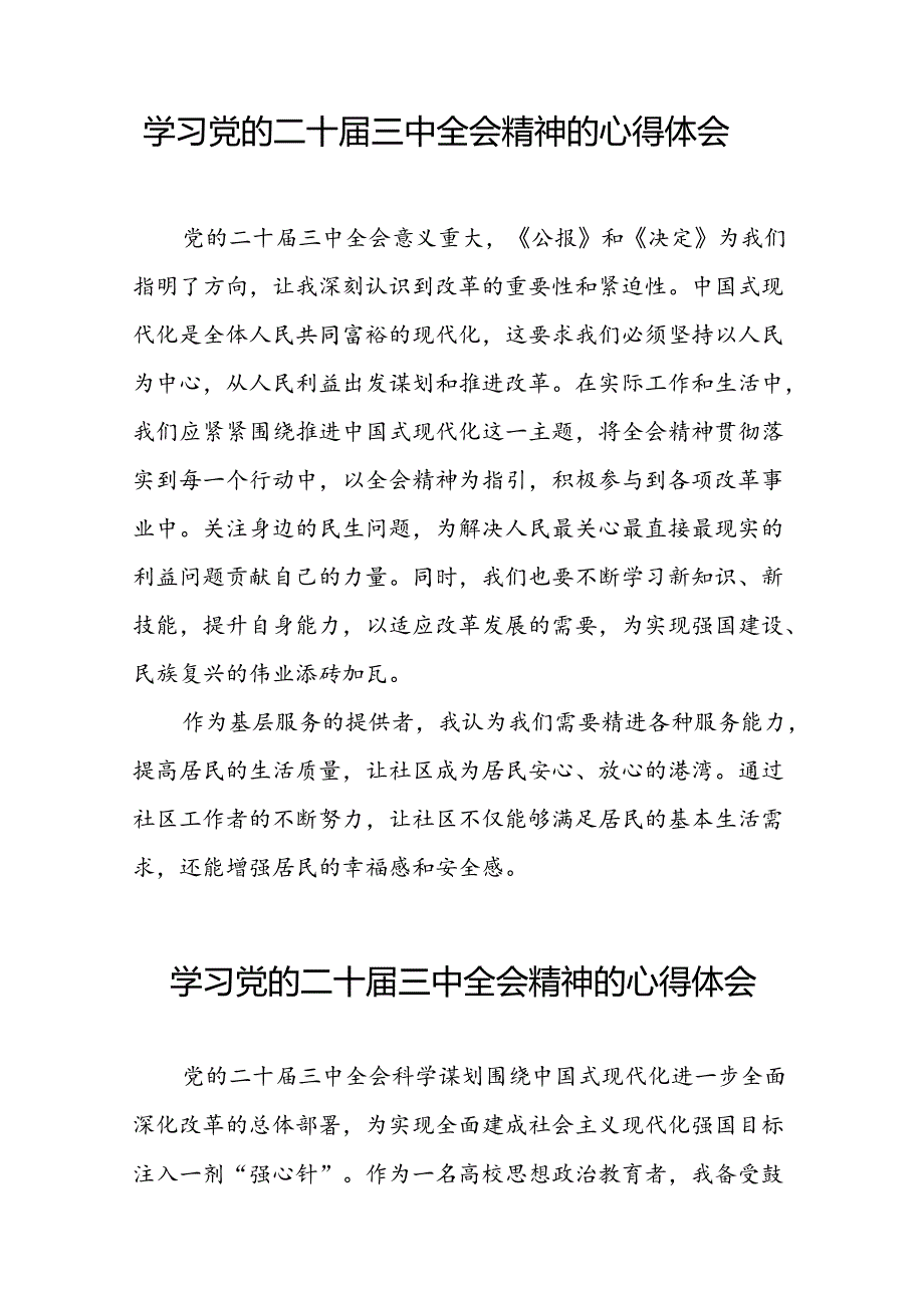 学习党的二十三中全会精神的心得体会简要发言四十四篇.docx_第2页